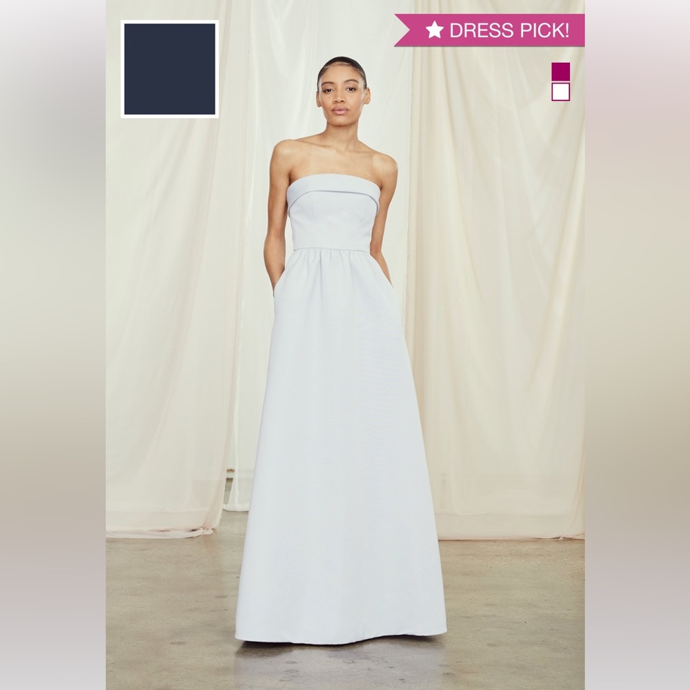 NAVY AMSALE RENE GB104A size 12 Bella Bridesmaids Dress WORN ONCE